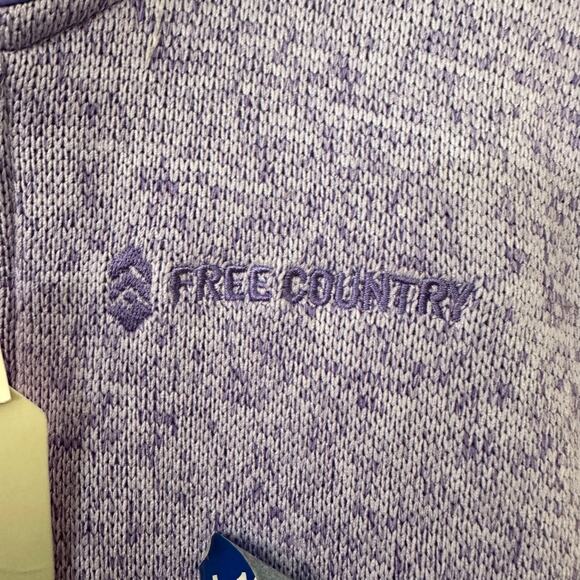 Free Country Hybrid Puffer Fleece Vest Womens Large 14/16 Purple Pockets New - Picture 5 of 10